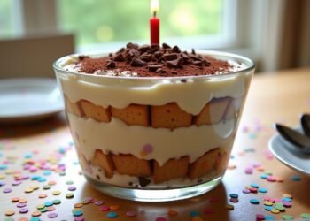 تيراميسو عيد الميلاد بدون خبز بطبقات الماسكاربون والسبكولاتيس والتوت مع رشة قرفة