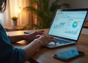 صورة بالذكاء الاصطناعي تحاكي سيدة فلبينية تتابع بيانات استخدام الإنترنت على شاشة تعرض إحصائيات عن مشاهدة المواد الإباحية في الفلبين