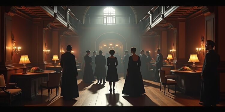 صورة بالذكاء الاصطناعي تحاكي كواليس إنتاج مسلسل Titanic Sinks Tonight مع ديكورات السفينة وتفاصيل الدراما التاريخية