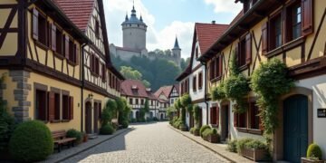 نظرة عامة لمدينة كروناخ مع قلعة روزنبرغ