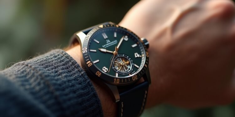 تفاصيل ساعة بوبآي من Spinnaker تظهر التصميم الميكانيكي