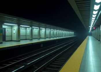 محطة مترو تظهر القضبان والأرضيات الفارغة بعد حادث مأساوي