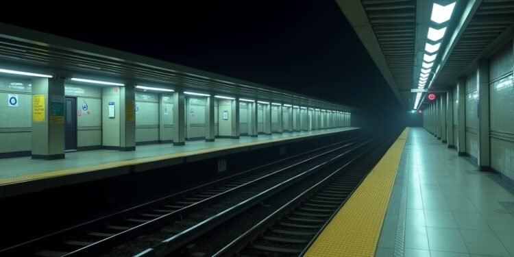 محطة مترو تظهر القضبان والأرضيات الفارغة بعد حادث مأساوي