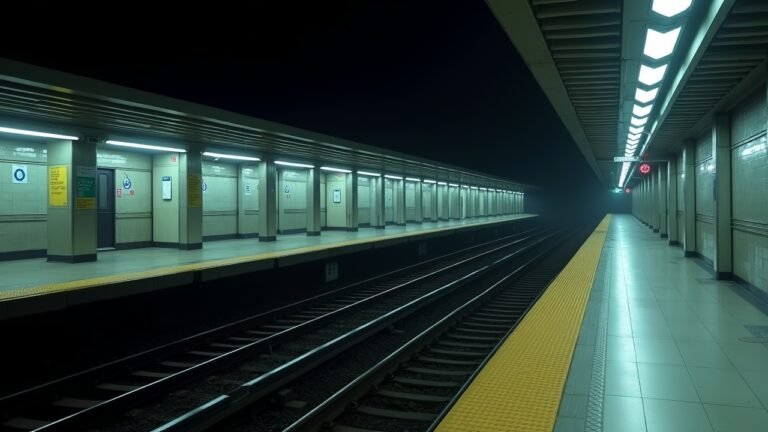 محطة مترو تظهر القضبان والأرضيات الفارغة بعد حادث مأساوي