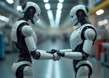 صورة للروبوتات الهيومانويد في مصنع سيارات أتمت