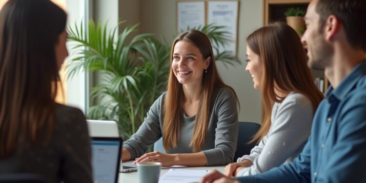 شبان يتلقون تدريباً رقميًا في بيئة عمل حديثة