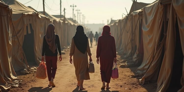 مخيمات للاجئين في سوريا تعاني من اكتظاظ وقلة في الموارد الأساسية.