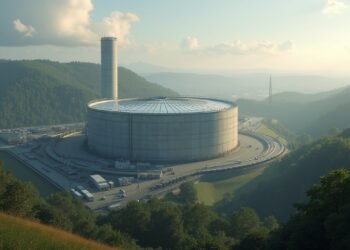 صورة واقعية لمخزن غاز في ألمانيا تظهر مستويات الغاز المنخفضة