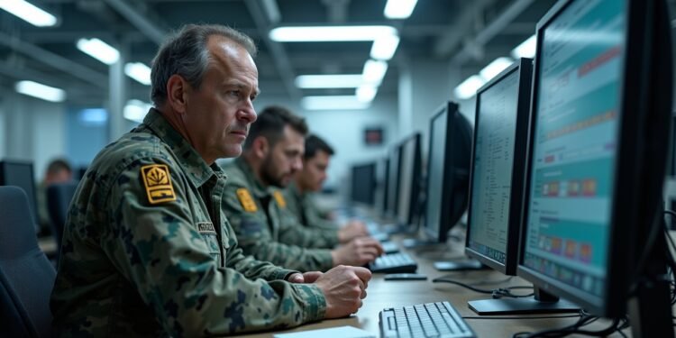 صورة عالية الجودة لمرافق تكنولوجيا الدفاع الحديثة في كيبيك, تعكس العمل على أنظمة عسكرية متقدمة.