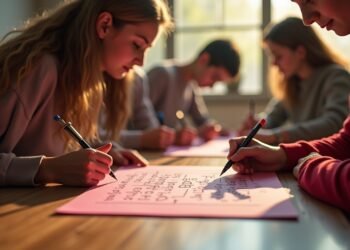 People writing Valentine's Day messages using modern technology and AI tools