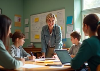 مصورين في فصل دراسي يتدربون على التدريس