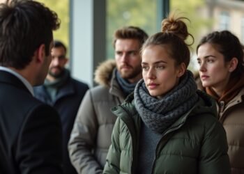 Refugees in Germany receiving support at a social services office