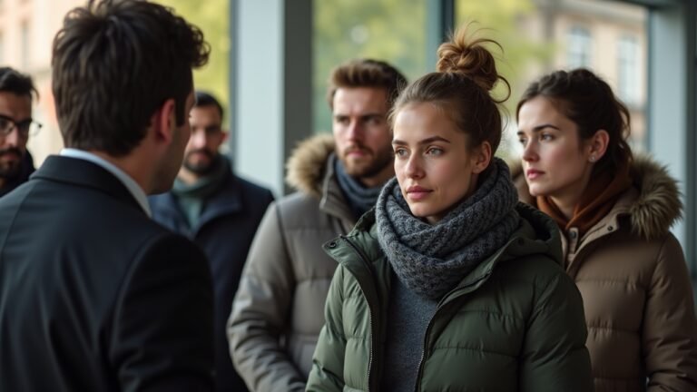 Refugees in Germany receiving support at a social services office