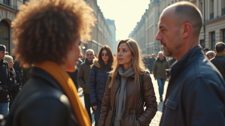 مشهد لمجتمع متعدد الثقافات يتفاعل في بيئة حضرية بألمانيا