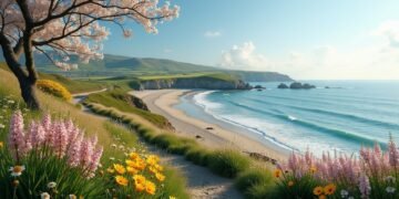 منظر طبيعي خلاب يجسد جمال إيرلندا وألبانيا في فصل الربيع