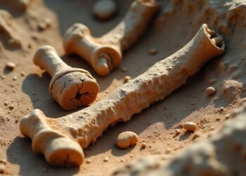 صورة لموقع اكتشاف قيء ديناصور متحجر في ألمانيا مع بقايا عظام محفوظة.