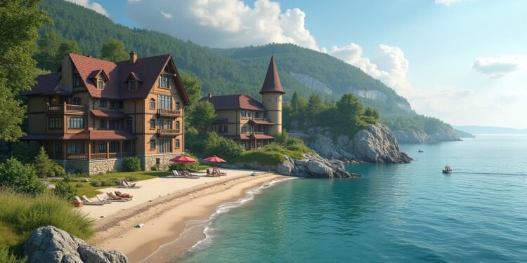 صورة واقعية لقصر روجن وشواطئها الجميلة مع خيارات الإقامة السياحية