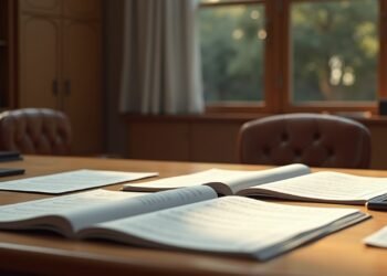 A family court setting in Germany with documents related to paternity cases.