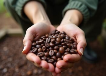 عرض لحبوب القهوة الفيتنامية أثناء تعبئتها للتصدير