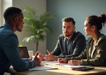 مهاجرون شباب يتحدثون مع مدربين حول فرص التدريب المهني