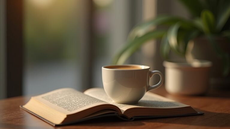 صورة حقيقية لفنجان من الإسبريسو مع كتاب بجانبه