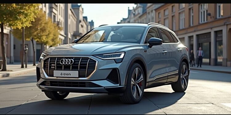 سيارة أودي Q4 e-trون الكهربائية في بيئة حضرية