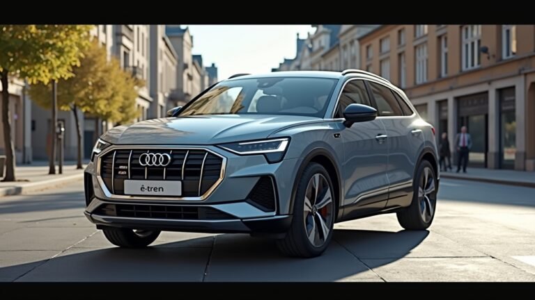سيارة أودي Q4 e-trون الكهربائية في بيئة حضرية