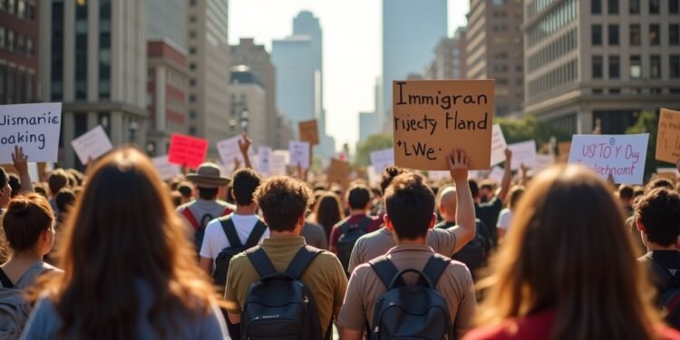 احتجاج في مينيابوليس حول حقوق المهاجرين