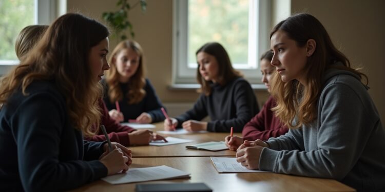 مجموعة من النساء والأطفال في مركز لجوء في ألمانيا