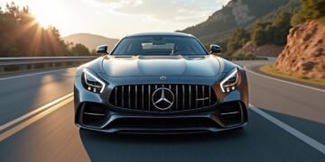 صورة لطراز مرسيدس أمج C63 S في عرض أداءه على الطريق