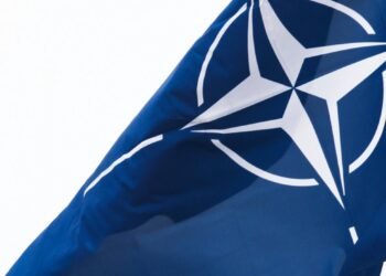 صورة لنشاطات عسكرية لحلف الناتو تشمل جنود وأعلام