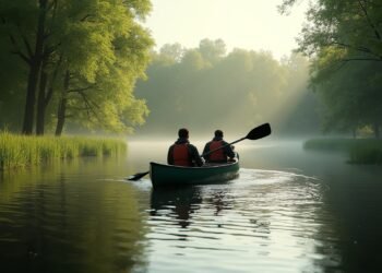 صورة تجسد تجربة هادئة للتجديف على نهر لاهن في ألمانيا