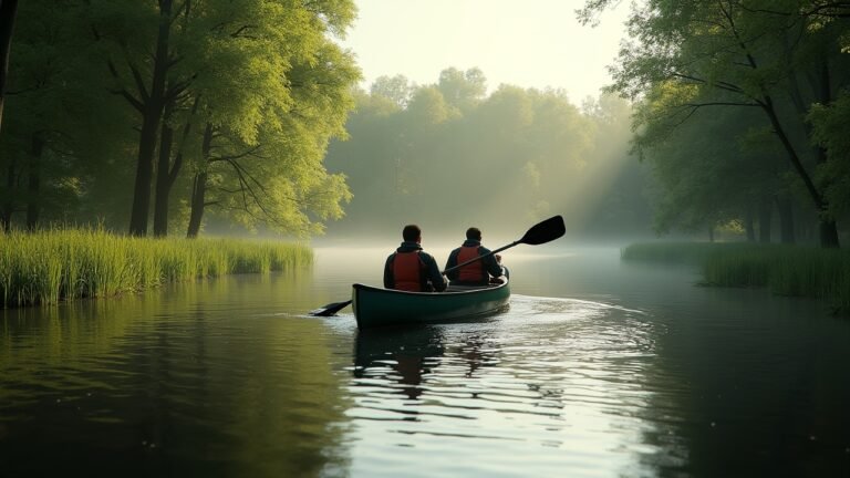 صورة تجسد تجربة هادئة للتجديف على نهر لاهن في ألمانيا