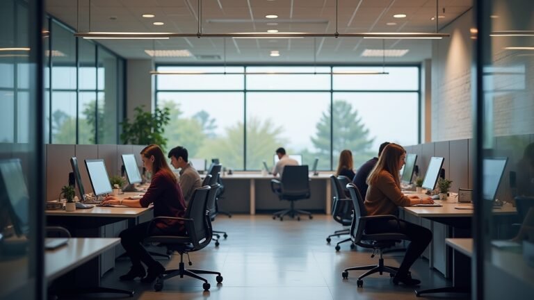 مكتب دائرة الإيرادات في ماساتشوستس حيث يقوم مواطنون بالوصول إلى خدمات الضرائب الإلكترونية