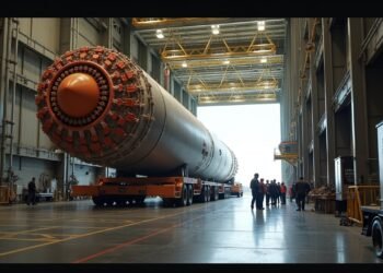 صورة واقعية لصاروخ أرتيمس الثاني في مركز كينيدي لتجميع المركبات