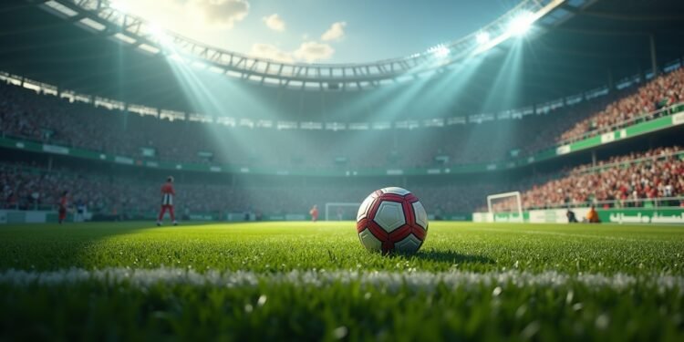 مشهد لمباراة كرة قدم سعودية في ملعب مفعم بالحماس