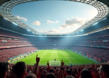 Stadium filled with fans during FIFA World Cup excitement