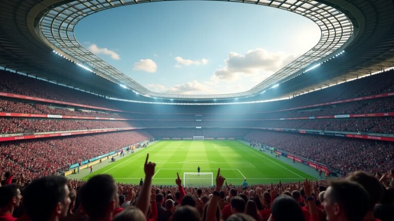 Stadium filled with fans during FIFA World Cup excitement