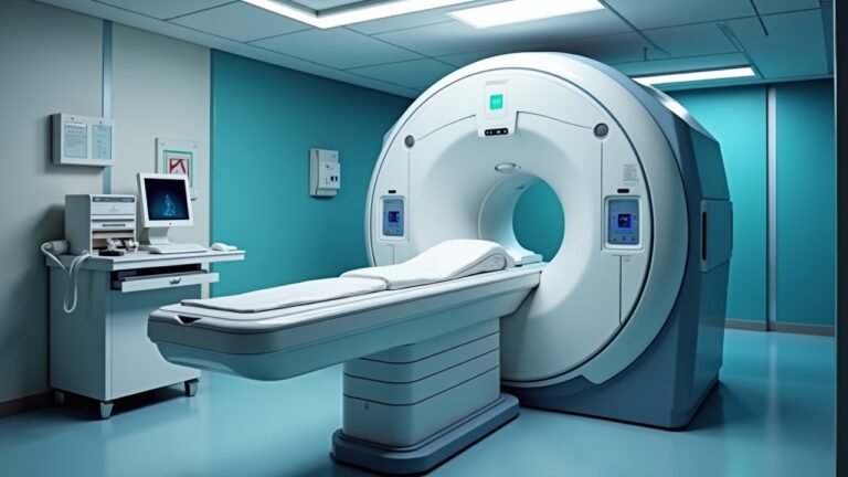 صورة لآلة تصوير بالرنين المغناطيسي في منشأة طبية