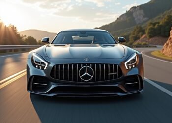 صورة لطراز مرسيدس أمج C63 S في عرض أداءه على الطريق