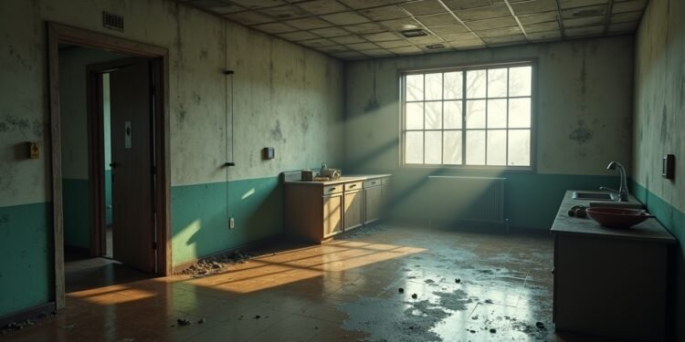 صورة توضح مشكلات العفن في السكن العسكري.