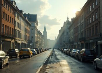 إظهار للنشاط الاقتصادي في مدينة ألمانية مع علامات على التوترات الاقتصادية
