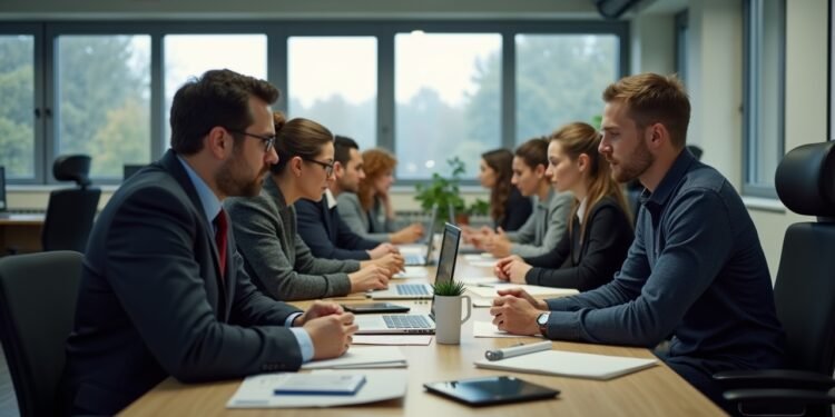 مشهد واقعي لمكان عمل يعكس تنوع العمال في ألمانيا