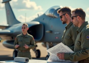 لقاء فريق تطوير طائرة عسكرية أثناء مراجعة التصاميم الفنية