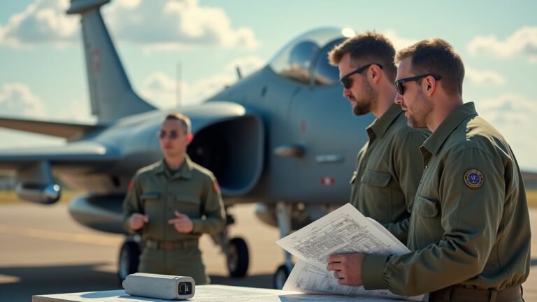 لقاء فريق تطوير طائرة عسكرية أثناء مراجعة التصاميم الفنية