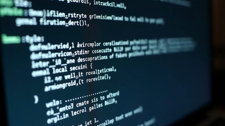 شاشة كمبيوتر تعرض نصوص بريد إلكتروني مشوشة