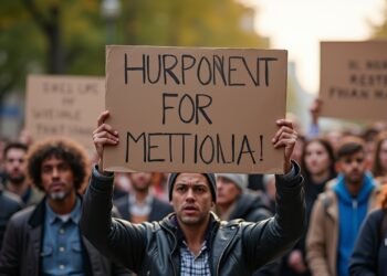 جانب من مظاهرة تطالب بحماية حقوق الإنسان في العالم