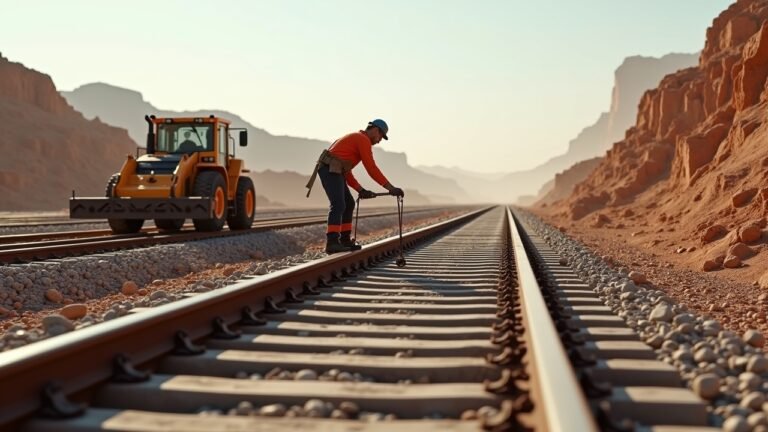 صورة توضح موقع إنشاء سكة حديد حديثة في الصحراء الجزائرية.