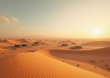 صورة واقعية للصحراء الكبرى تظهر المعالم الجغرافية والتوترات السياسية