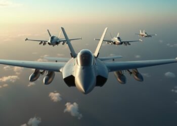 طائرات حربية تؤدي عمليات جوية فوق موقع استراتيجي